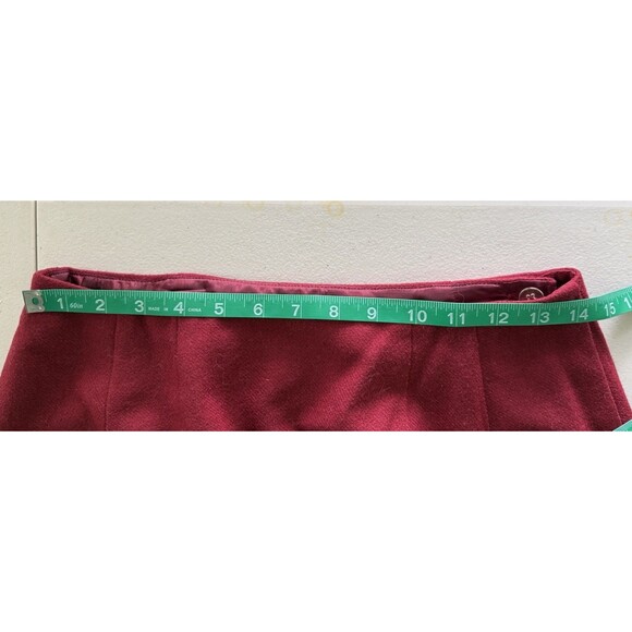 Eddie Bauer Women’s Wool Blend Red Wrap Skirt Folk Artsy Modest Artisan Sz 8P - Picture 8 of 9
